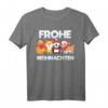 Frohe Weihnachten Katze Hund Fuchs Pinguin T-Shirt - Festliche Tiermotive für Erwachsene und Kinder, warm für Weihnachtsfeiern und Märkte