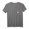 Damen Fuchs in der Tasche T-Shirt – Niedliches Fuchsdesign mit V-Ausschnitt, ideales Geschenk für Fuchsliebhaber, Mädchen und Jungen