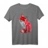 Handbemalter Roter Fuchs T-Shirt – Einzigartiges Tiermotiv für Natur- und Tierliebhaber