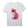 Handbemalter Roter Fuchs T-Shirt – Einzigartiges Tiermotiv für Natur- und Tierliebhaber