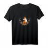 Blumen Blätter Ranke Handgezeichneter Fuchs T-Shirt – Natürliche Tiermotive für Natur- und Kunstliebhaber