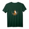 Blumen Blätter Ranke Handgezeichneter Fuchs T-Shirt – Natürliche Tiermotive für Natur- und Kunstliebhaber