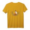 Blumen Blätter Ranke Handgezeichneter Fuchs T-Shirt – Natürliche Tiermotive für Natur- und Kunstliebhaber