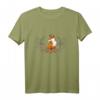 Blumen Blätter Ranke Handgezeichneter Fuchs T-Shirt – Natürliche Tiermotive für Natur- und Kunstliebhaber