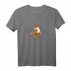 Blumen Blätter Ranke Handgezeichneter Fuchs T-Shirt – Natürliche Tiermotive für Natur- und Kunstliebhaber