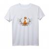 Blumen Blätter Ranke Handgezeichneter Fuchs T-Shirt – Natürliche Tiermotive für Natur- und Kunstliebhaber