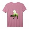 Fuchs Silhouette Klimaschutz Wald Fox Förster T-Shirt – Ideales Geschenk für Tierliebhaber, Förster & Waldfreunde zu Weihnachten & Geburtstag