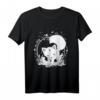 Weisser Wolf mit Mond - Gothic Fuchs mit Galaxy Sternen T-Shirt für Natur- und Gothic-Fans, ideales Weihnachts- und Geburtstagsgeschenk