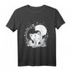 Weisser Wolf mit Mond - Gothic Fuchs mit Galaxy Sternen T-Shirt für Natur- und Gothic-Fans, ideales Weihnachts- und Geburtstagsgeschenk