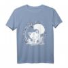 Weisser Wolf mit Mond - Gothic Fuchs mit Galaxy Sternen T-Shirt für Natur- und Gothic-Fans, ideales Weihnachts- und Geburtstagsgeschenk