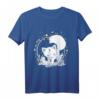 Weisser Wolf mit Mond - Gothic Fuchs mit Galaxy Sternen T-Shirt für Natur- und Gothic-Fans, ideales Weihnachts- und Geburtstagsgeschenk