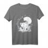 Weisser Wolf mit Mond - Gothic Fuchs mit Galaxy Sternen T-Shirt für Natur- und Gothic-Fans, ideales Weihnachts- und Geburtstagsgeschenk