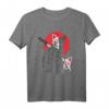 Schwarze Katze mit Kitsune Maske & Neunschwänzigem Fuchs - Japanisches Anime T-Shirt für Otaku & Geek, Futuristisches Kitsune Tier Design