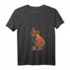 Damen Fuchs T-Shirt mit V-Ausschnitt - Handbemalt, lustig & wild zum HapKoala für Tierliebhaberinnen