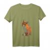 Damen Fuchs T-Shirt mit V-Ausschnitt - Handbemalt, lustig & wild zum HapKoala für Tierliebhaberinnen