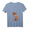 Damen Fuchs T-Shirt mit V-Ausschnitt - Handbemalt, lustig & wild zum HapKoala für Tierliebhaberinnen