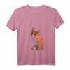 Damen Fuchs T-Shirt mit V-Ausschnitt - Handbemalt, lustig & wild zum HapKoala für Tierliebhaberinnen