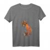 Damen Fuchs T-Shirt mit V-Ausschnitt - Handbemalt, lustig & wild zum HapKoala für Tierliebhaberinnen