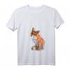 Damen Fuchs T-Shirt mit V-Ausschnitt - Handbemalt, lustig & wild zum HapKoala für Tierliebhaberinnen