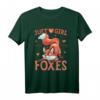 Fuchs Rotfuchs Just A Girl Mädchen T-Shirt - Süßes Cartoon Design, Perfekt für Tierliebhaber & Fuchsfans, Geschenkidee für Kinder & Erwachsene