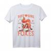 Fuchs Rotfuchs Just A Girl Mädchen T-Shirt - Süßes Cartoon Design, Perfekt für Tierliebhaber & Fuchsfans, Geschenkidee für Kinder & Erwachsene
