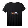 Damen T-Shirt mit deutschen und russischen Flaggen – V-Ausschnitt für doppelte Staatsbürgerschaft, Integration & Urlaub in Russland