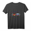 Damen T-Shirt mit deutschen und russischen Flaggen – V-Ausschnitt für doppelte Staatsbürgerschaft, Integration & Urlaub in Russland