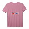 Damen T-Shirt mit deutschen und russischen Flaggen – V-Ausschnitt für doppelte Staatsbürgerschaft, Integration & Urlaub in Russland