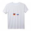 Damen T-Shirt mit deutschen und russischen Flaggen – V-Ausschnitt für doppelte Staatsbürgerschaft, Integration & Urlaub in Russland