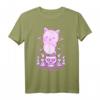 Pastell Gothic Geist Katze Boo Halloween T-Shirt - Ästhetisch, Okkult & Kawaii für Gothic, Cosplay & Harajuku Fans
