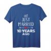 Just married 10. Hochzeitstag T-Shirt – Romantisches Geschenk für Ehepaare zum Jubiläum, Feier & Party