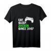 Eat Sleep Zocken Since 2007 Gamer T-Shirt – Lustiges Gaming Geschenk zum 14. Geburtstag, Weihnachten & für echte Pro Gamer