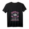 Damen T-Shirt zum 40. Hochzeitstag - Rubinhochzeit seit 40 Jahren, romantisches Jubiläums-Shirt mit V-Ausschnitt