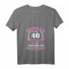 Damen T-Shirt zum 40. Hochzeitstag - Rubinhochzeit seit 40 Jahren, romantisches Jubiläums-Shirt mit V-Ausschnitt