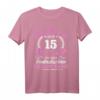 15. Hochzeitstag Kristallhochzeit T-Shirt für Ehefrauen – Romantisches Jubiläumsgeschenk für 15 Jahre Liebe & Familienfeier
