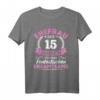 15. Hochzeitstag Kristallhochzeit T-Shirt für Ehefrauen – Romantisches Jubiläumsgeschenk für 15 Jahre Liebe & Familienfeier