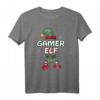 Gamer Elfe Weihnachtsoutfit Partnerlook Geschenk Weihnachten T-Shirt – Festliches Elfendesign für die Feiertage & Familien