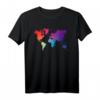 Weltkarte Reisen Länder Geographie Farbige Malerei T-Shirt – Perfektes Geschenk für Weltenbummler und Reiseliebhaber