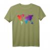 Weltkarte Reisen Länder Geographie Farbige Malerei T-Shirt – Perfektes Geschenk für Weltenbummler und Reiseliebhaber