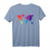 Weltkarte Reisen Länder Geographie Farbige Malerei T-Shirt – Perfektes Geschenk für Weltenbummler und Reiseliebhaber