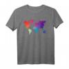 Weltkarte Reisen Länder Geographie Farbige Malerei T-Shirt – Perfektes Geschenk für Weltenbummler und Reiseliebhaber