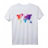 Weltkarte Reisen Länder Geographie Farbige Malerei T-Shirt – Perfektes Geschenk für Weltenbummler und Reiseliebhaber