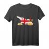 Georgien-Flagge mit traditionellem georgischen Essen T-Shirt – Kultur- und Reisesouvenir mit Khinkali, Khachapuri & Wein