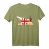 Georgien-Flagge mit traditionellem georgischen Essen T-Shirt – Kultur- und Reisesouvenir mit Khinkali, Khachapuri & Wein