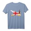 Georgien-Flagge mit traditionellem georgischen Essen T-Shirt – Kultur- und Reisesouvenir mit Khinkali, Khachapuri & Wein