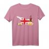 Georgien-Flagge mit traditionellem georgischen Essen T-Shirt – Kultur- und Reisesouvenir mit Khinkali, Khachapuri & Wein