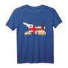 Georgien-Flagge mit traditionellem georgischen Essen T-Shirt – Kultur- und Reisesouvenir mit Khinkali, Khachapuri & Wein