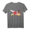 Georgien-Flagge mit traditionellem georgischen Essen T-Shirt – Kultur- und Reisesouvenir mit Khinkali, Khachapuri & Wein