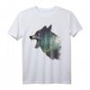 Umweltschutz Klimaschutz Wolf Silhouette Wald Wälder T-Shirt – Für Naturschützer, Tierfreunde & Umweltaktivisten
