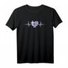 Griechische Flagge Herzschlag T-Shirt - Perfektes Geschenk für Griechenland Fans und Freunde